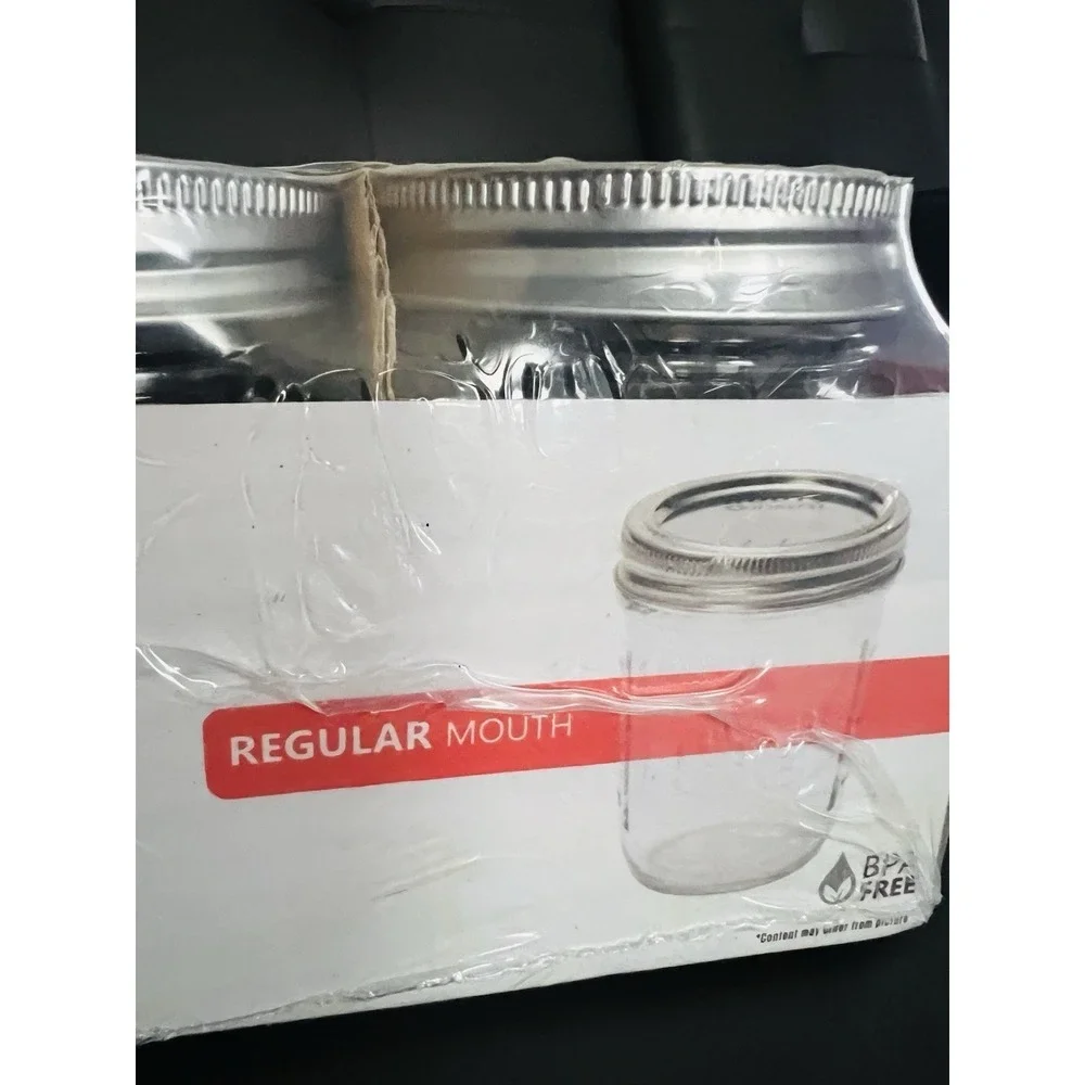 Roots and Harvest 12 Canning Jars with Lids & Bands 8oz